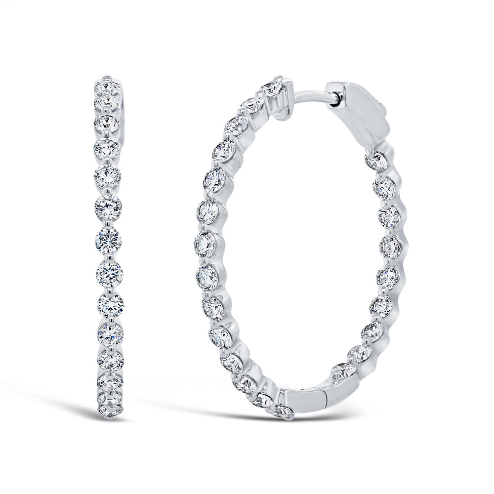 Single Prong Hoops - Pasha Fine Jewelry