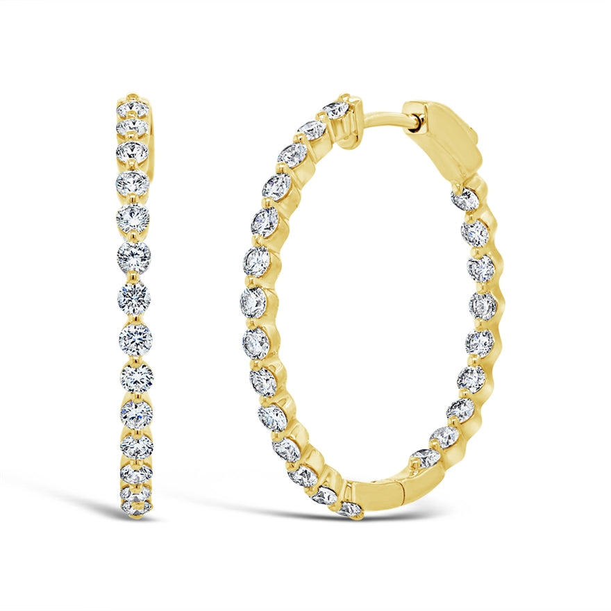 Single Prong Hoops - Pasha Fine Jewelry