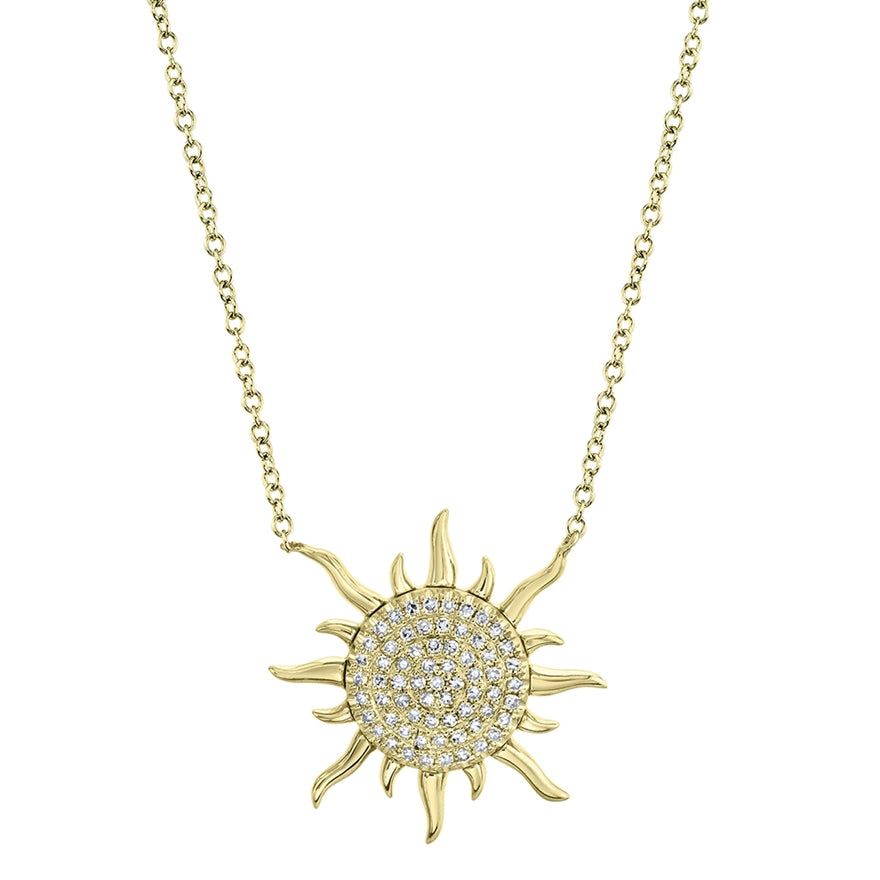 Pave Sun Necklace - Pasha Fine Jewelry