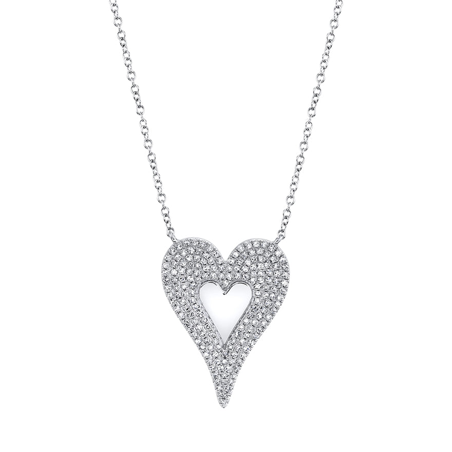 Pave Heart Necklace - Pasha Fine Jewelry