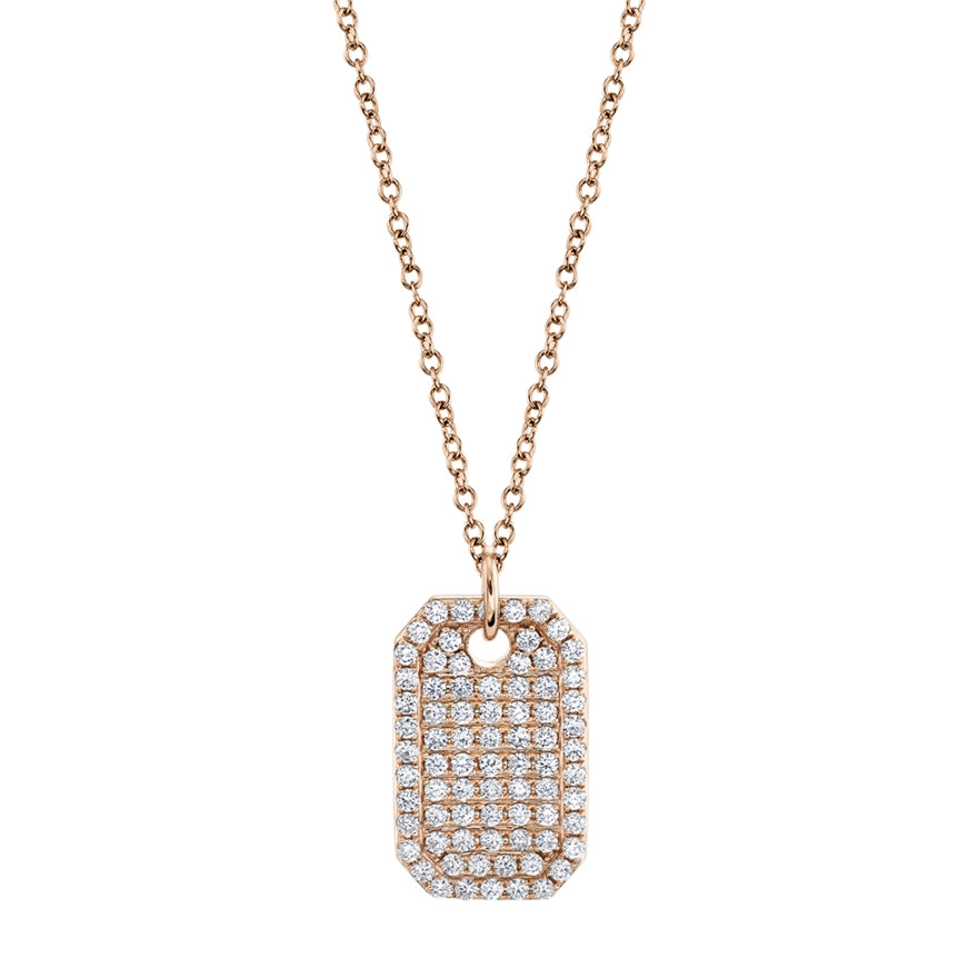 Pave Dog Tag - Pasha Fine Jewelry