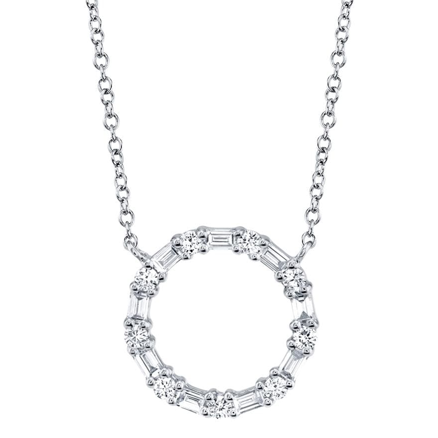 Baguette Circle Necklace - Pasha Fine Jewelry