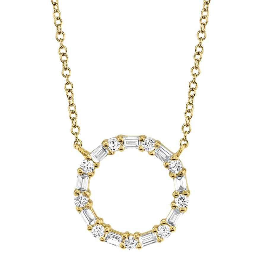 Baguette Circle Necklace - Pasha Fine Jewelry