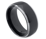 Back Tungsten with White Edges - Pasha Fine Jewelry