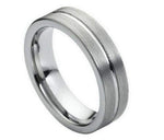 Brushed Pipe with Single groove - Pasha Fine Jewelry