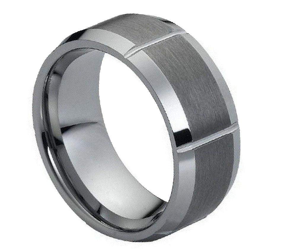 Multiple Vertical Grooves Brushed Center - Pasha Fine Jewelry