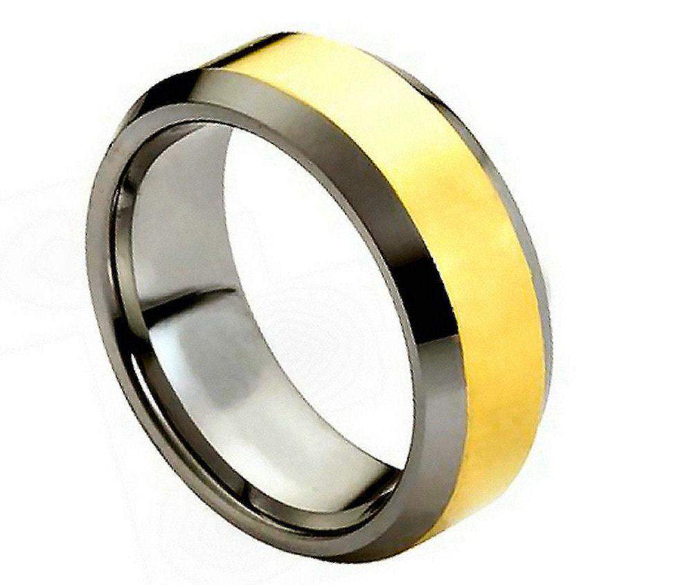 Polished Shiny Gold Plated Center; Beveled Edge - Pasha Fine Jewelry