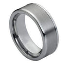 Ring Brushed with Polished Shiny Raised Edge - Pasha Fine Jewelry