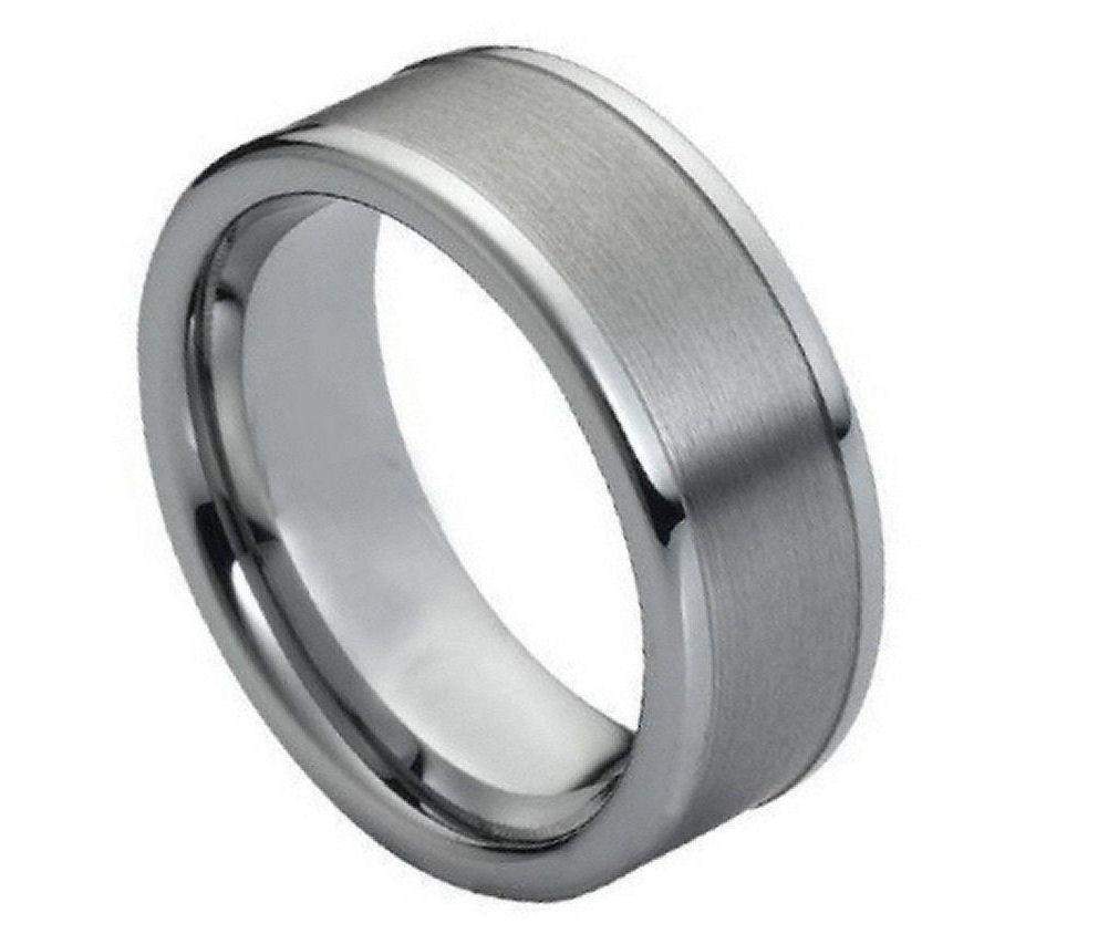 Ring Brushed with Polished Shiny Raised Edge - Pasha Fine Jewelry