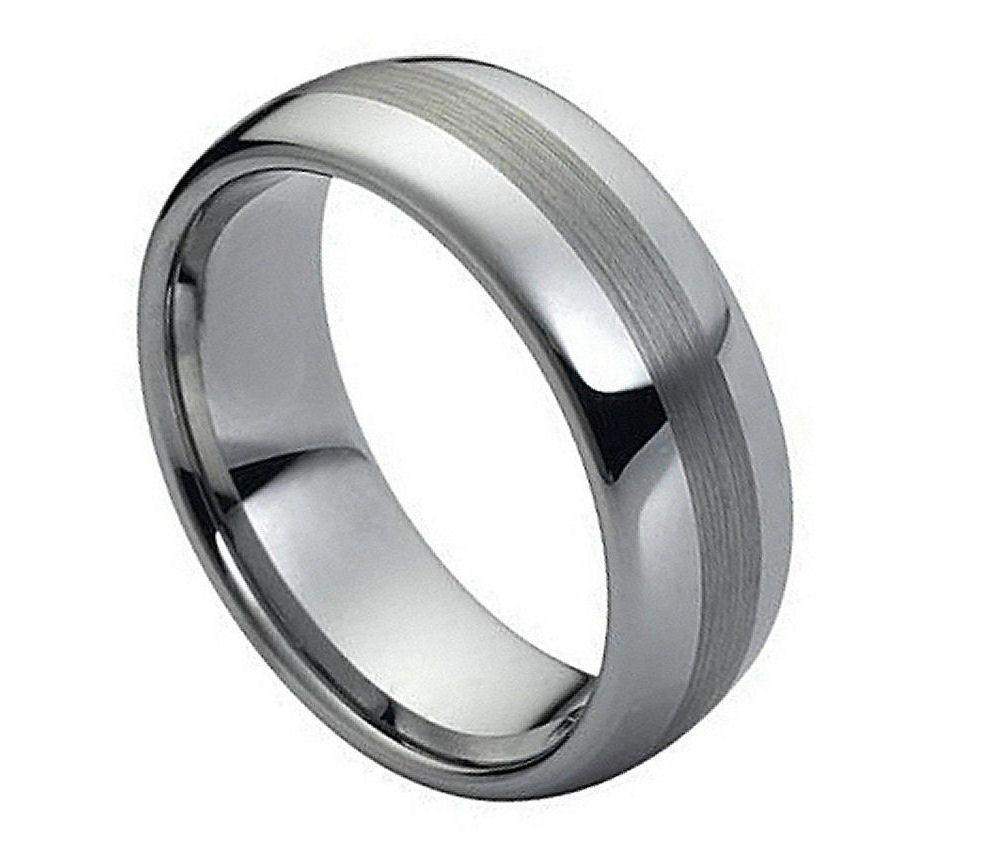 Ring Brushed with Polished Shiny Raised Edge - Pasha Fine Jewelry