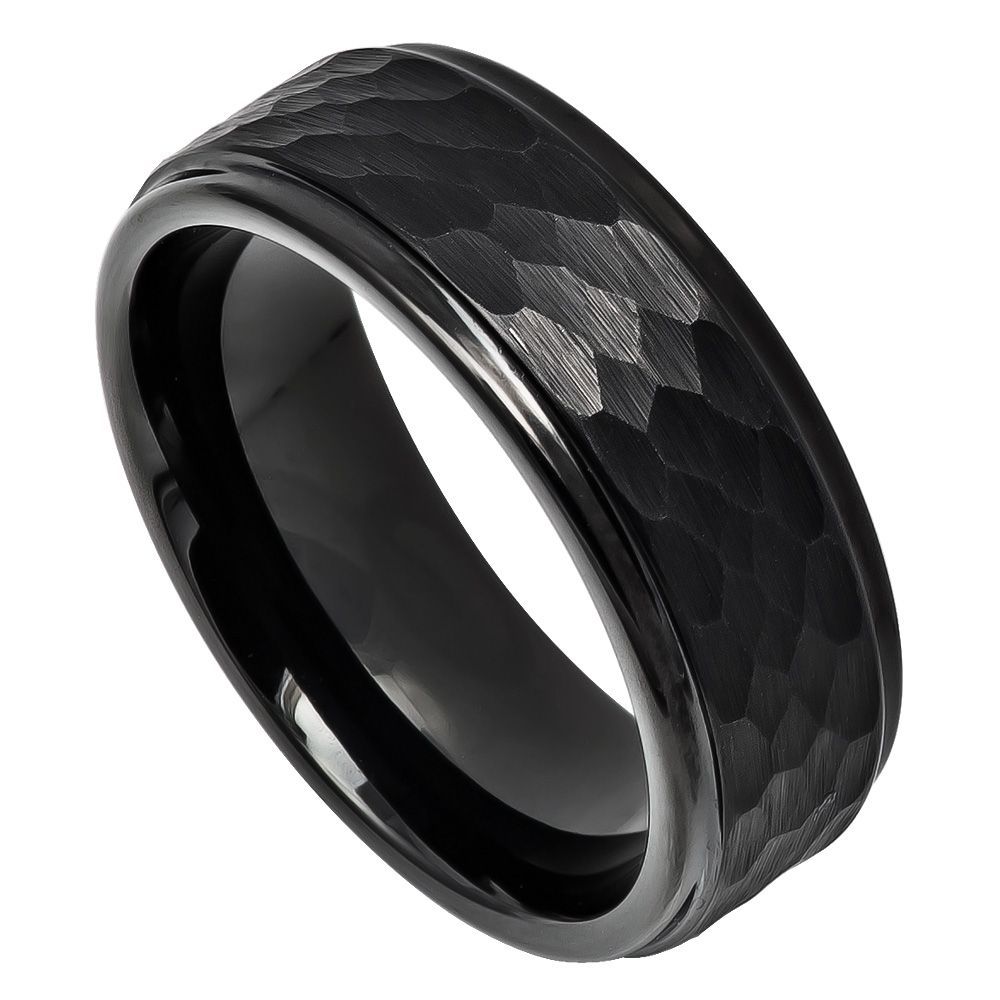Black Hammered Band - Pasha Fine Jewelry