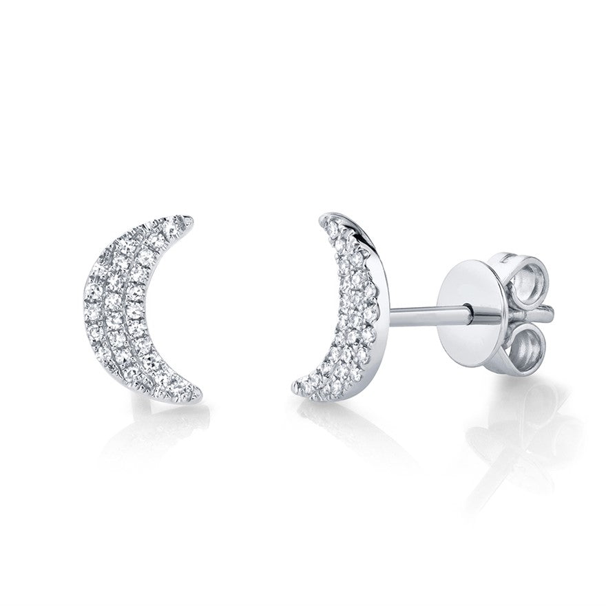 Crescent Moon Studs - Pasha Fine Jewelry