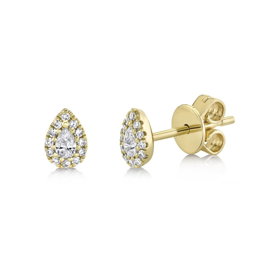 Teardrop Halo Studs - Pasha Fine Jewelry