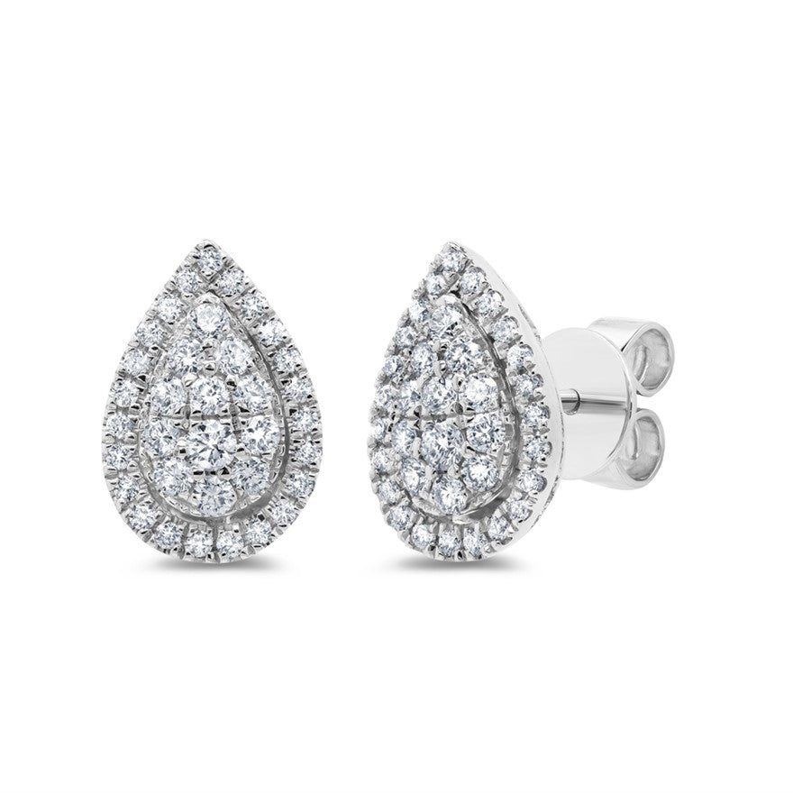 Pave Teardrop Studs - Pasha Fine Jewelry