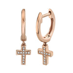 0.04ct Cross Huggie Earrings - Pasha Fine Jewelry