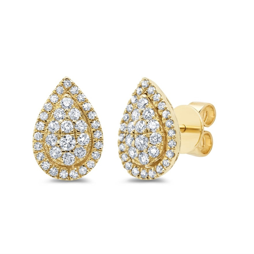 Pave Teardrop Studs - Pasha Fine Jewelry