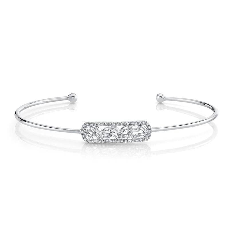 0.47CT DIAMOND BAGUETTE BAR BANGLE - Pasha Fine Jewelry