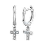 0.04ct Cross Huggie Earrings - Pasha Fine Jewelry