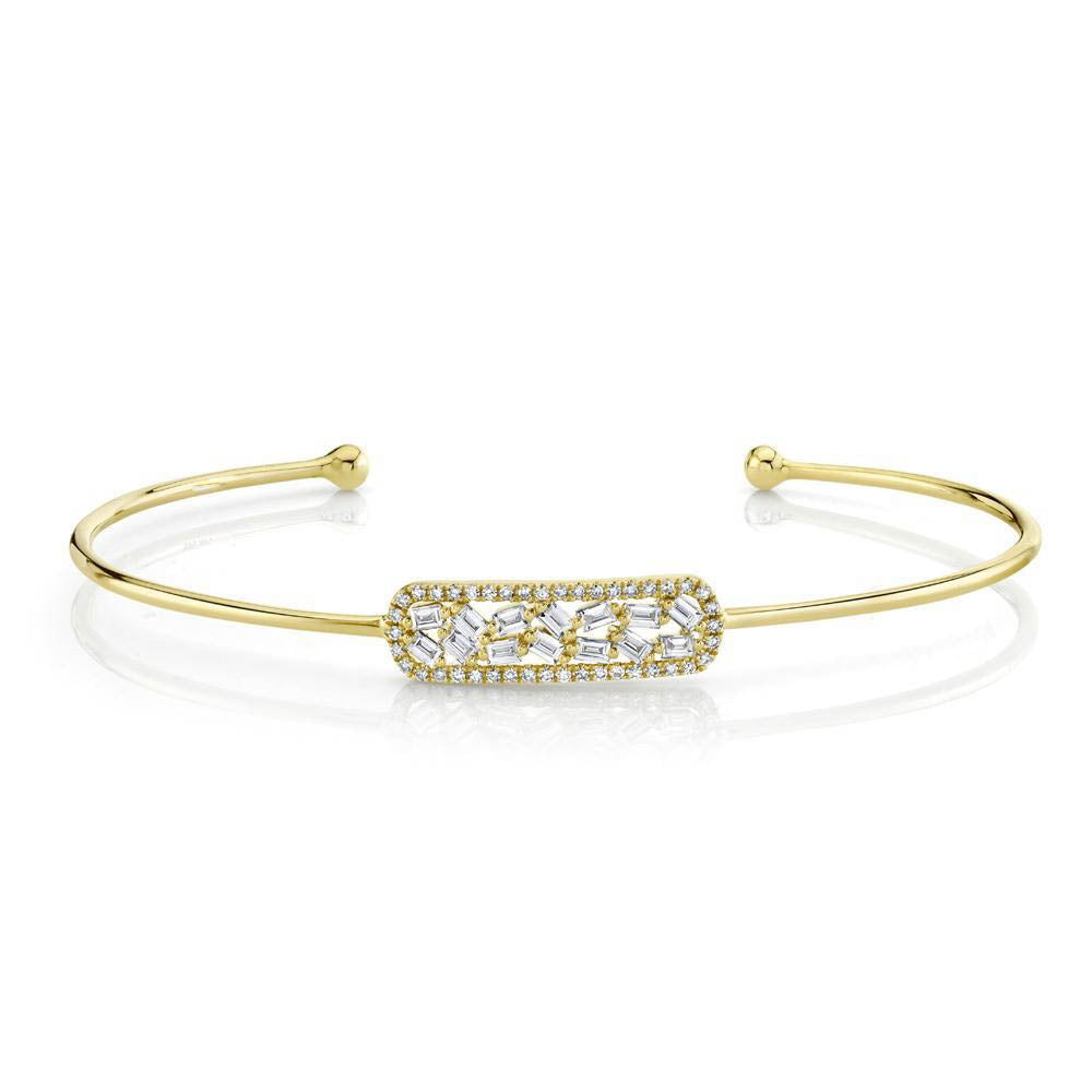 0.47CT DIAMOND BAGUETTE BAR BANGLE - Pasha Fine Jewelry