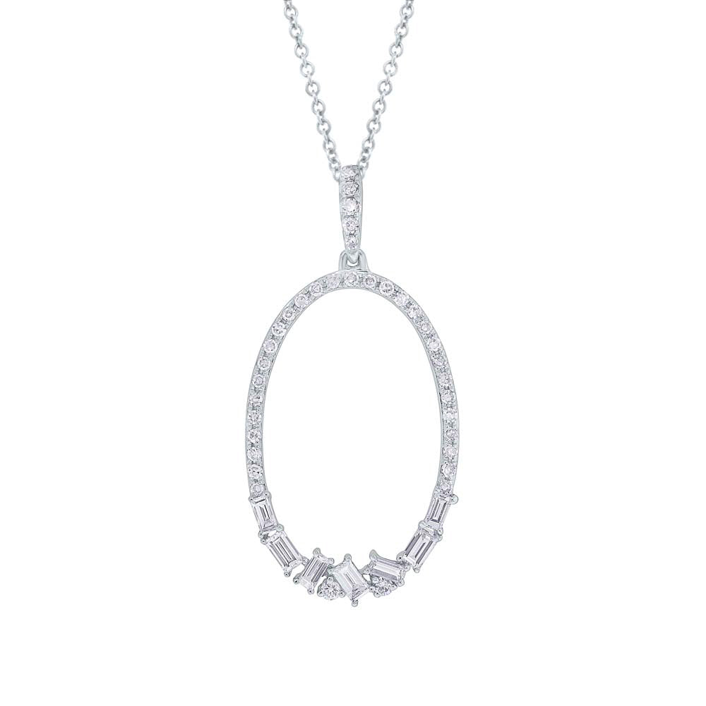 Oval With Baguette Necklace - Pasha Fine Jewelry