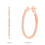 Baguette Oval Hoops - Pasha Fine Jewelry